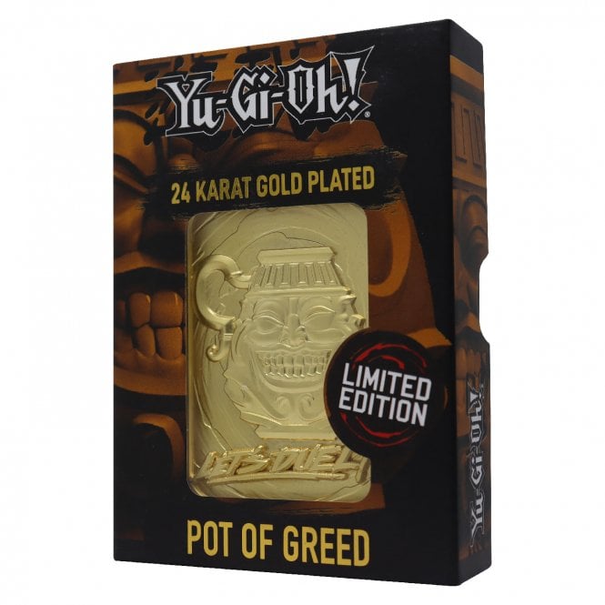 yugioh gold plated god cards YU-GI-OH! Pot of Greed Limited Edition 24k Gold Plated Card – Umbrella Store